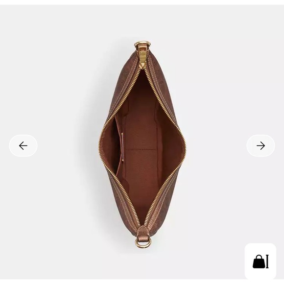 Coach Aria Shoulder Bag Metallic Signature Copper Canvas Leather Hobo CCL27 NEW - Picture 11 of 12